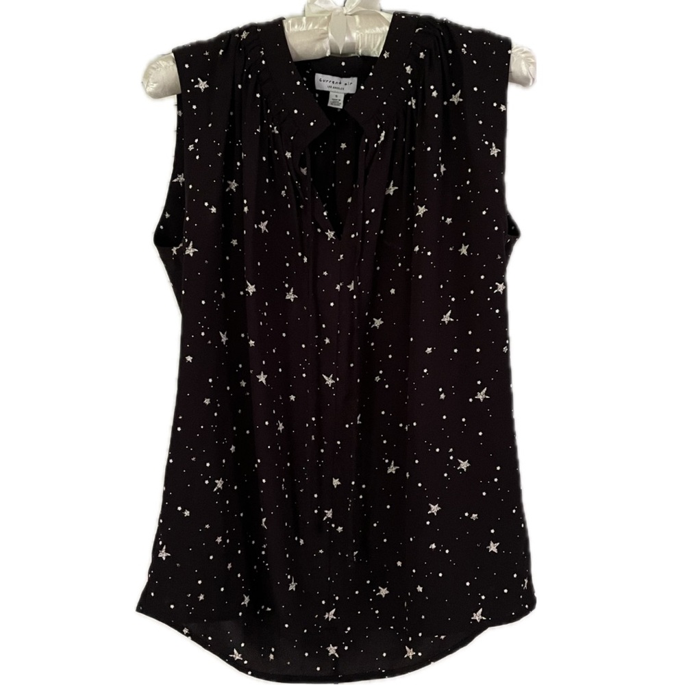 CURRENT AIR Sleeveless Star Tank, Size S, Black